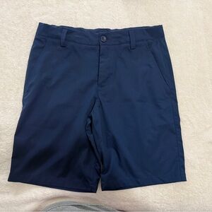 Under Armour Boys Dark Blue Flat Front Golf Shorts
